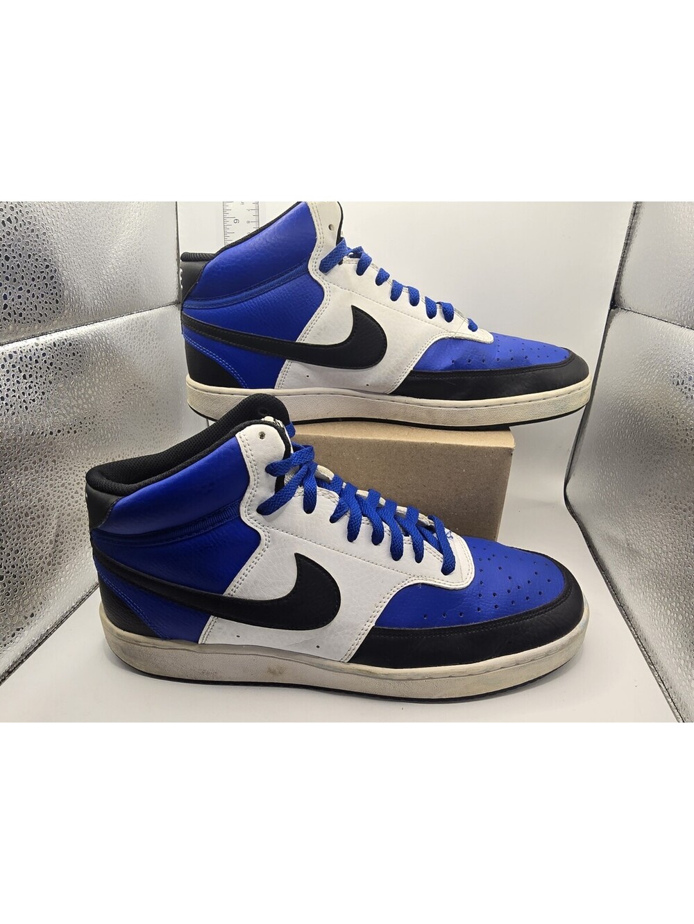 Nike Court Vision Mid Black Game Royal White Men's Size 13 DM1186-400